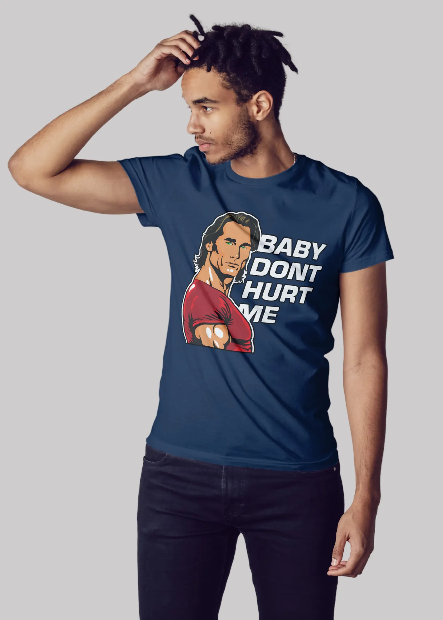 Baby don't hurt me Premium Cotton Unisex T-shirt On Sale - Image 6