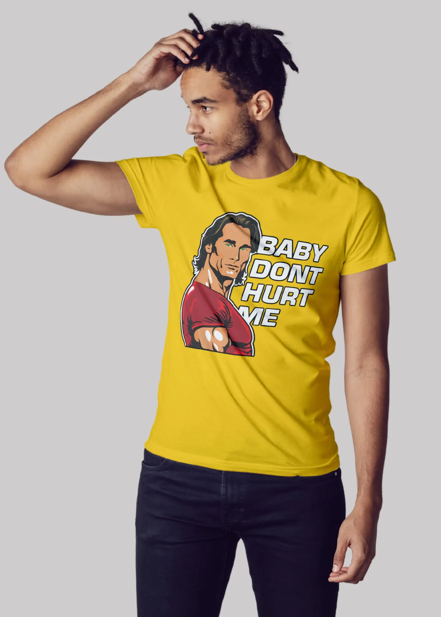 Baby don't hurt me Premium Cotton Unisex T-shirt On Sale - Image 8