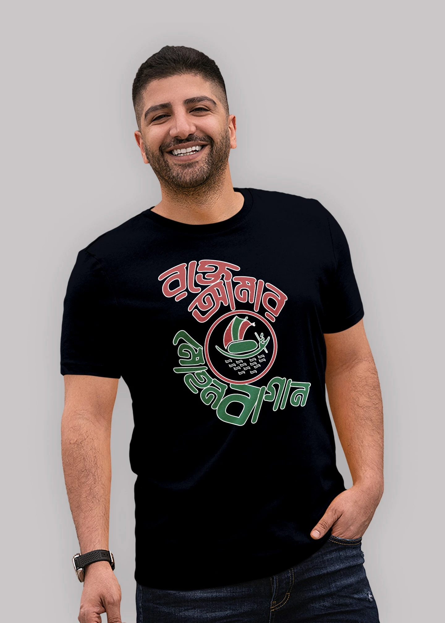 Rokthe amar mohun bagan Premium Cotton Unisex T-shirt - Image 8