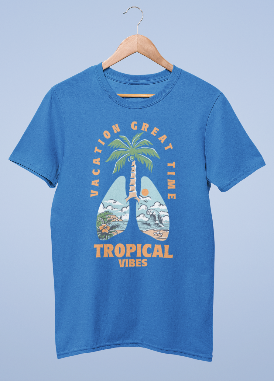 Vacation great time tropical vibes cotton half sleeve unisex t shirts - Image 7