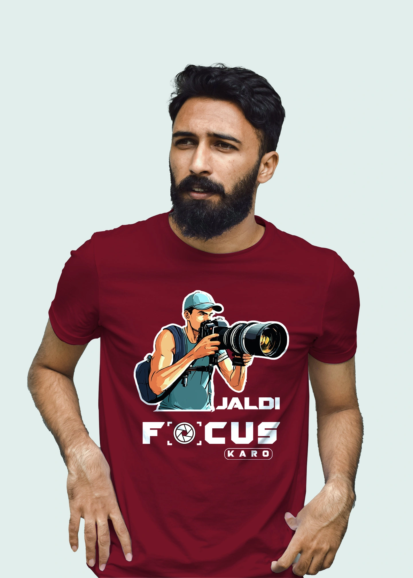 Camera man jaldi focus karo premium cotton unisex t shirts - Image 4